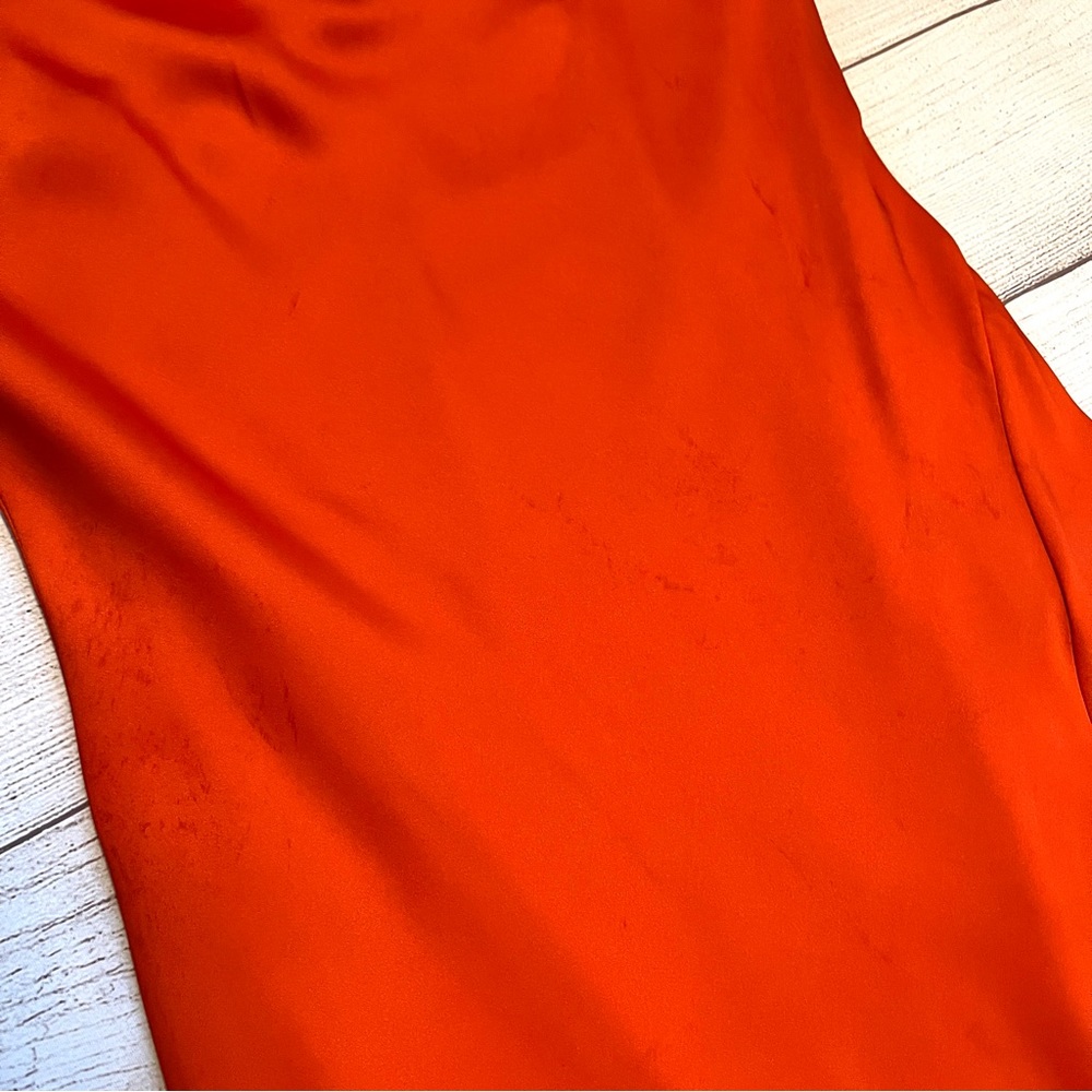 EXPRESS Satin Cowl Neck Asymmetrical Hem Maxi Slip Dress - Picture 4 of 16